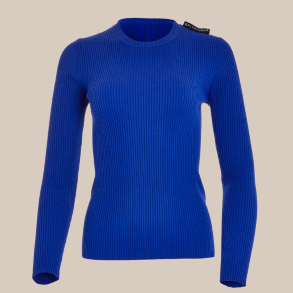 Balenciaga Exposed Tag Ribbed Sweater